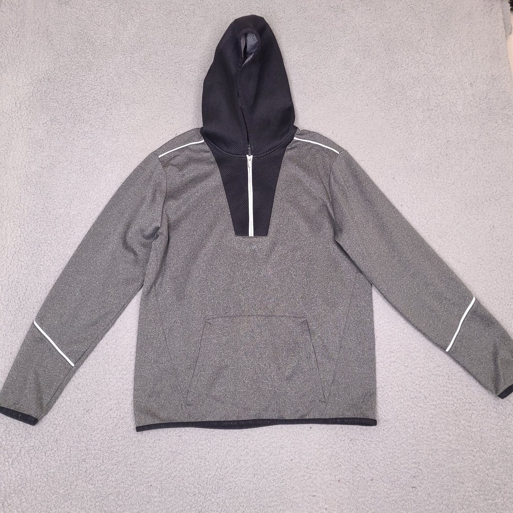 Calvin Klein Hoodie Mens Medium Gray Performance THRML 1/4 Zip Pockets